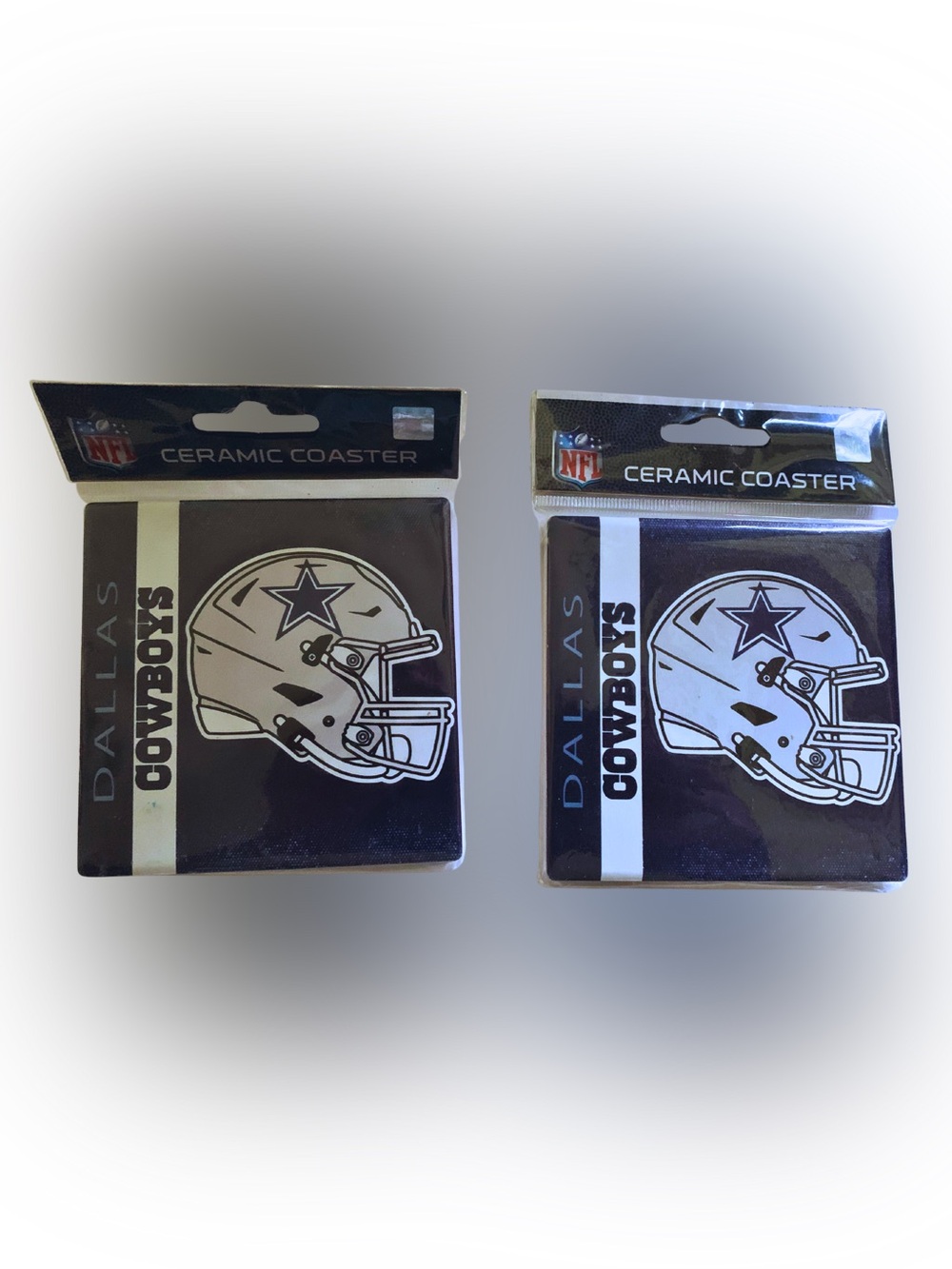 NFL Dallas Cowboys Blue and White Ceramic Coaster Set